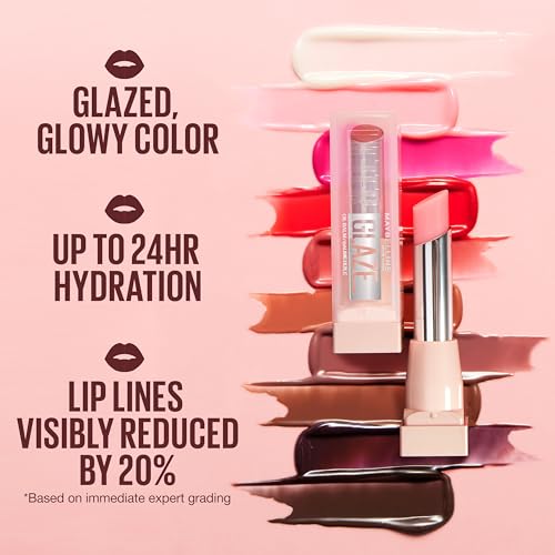 Maybelline Lifter Glaze Oil Balm - Berry Haze | Hyaluronic Acid & Hydrating Oil Blend | 24HR Moisturizing Shine | Sheer Cool Mauve
