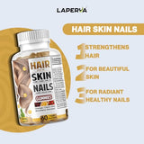 Laperva Hair, Skin and Nails - Biotin Gummies for Strong Hair, Glowing Skin & Healthy Nails, 60 Count