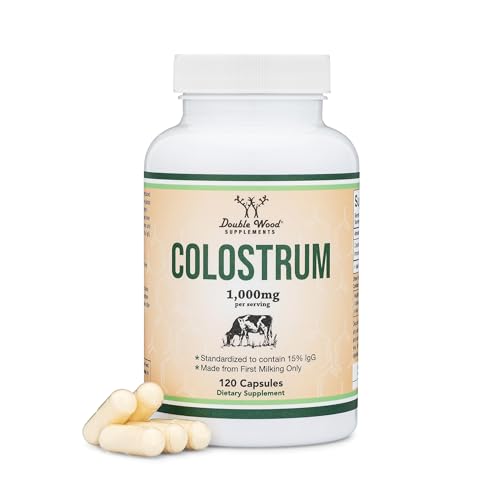 Premium Bovine Colostrum 1000mg - 120 Capsules with 15% IgG for Immune Support