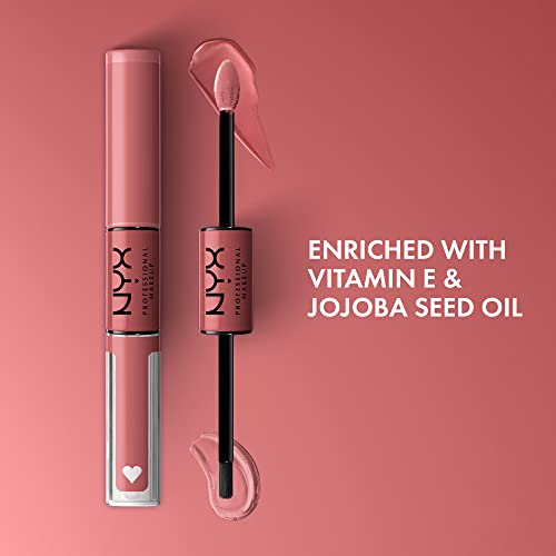 Light Dusty Rose NYX Pro Long-Lasting Liquid Lipstick with Clear Gloss