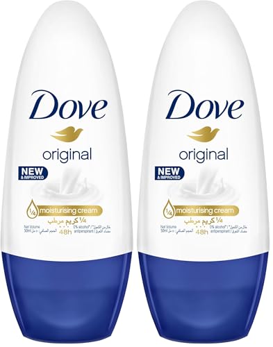 Dove Women Antiperspirant Deodorant Roll-On - Original, 48H Protection, Alcohol-Free, 50ml (Pack of 2)