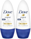 Dove Women Antiperspirant Deodorant Roll-On - Original, 48H Protection, Alcohol-Free, 50ml (Pack of 2)