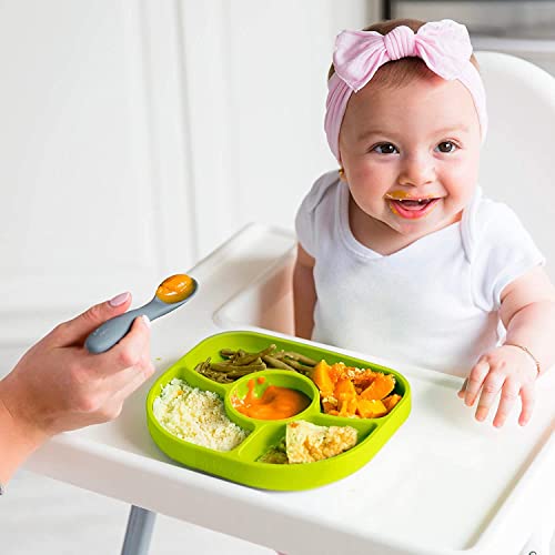 bblüv Yumi Anti-Spill Silicone Plate & Spoon Set for Mess-Free Feeding