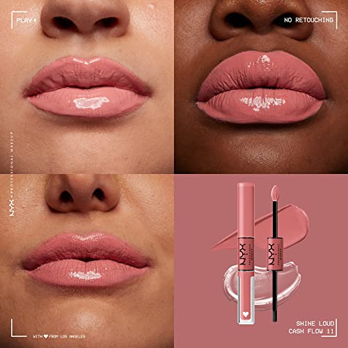 Light Dusty Rose NYX Pro Long-Lasting Liquid Lipstick with Clear Gloss