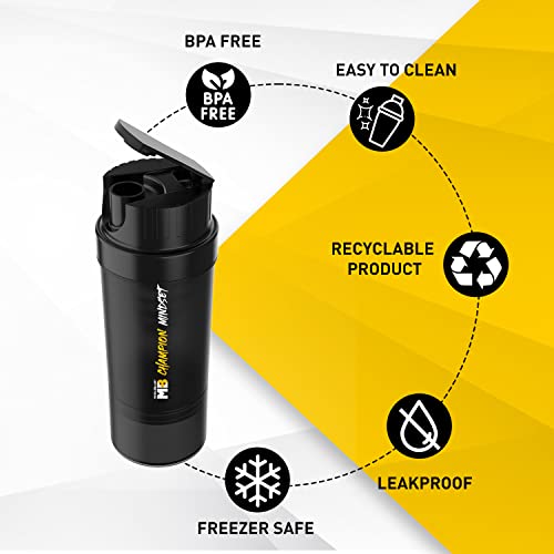 MuscleBlaze Tornado Shaker Bottle - 500ml Leakproof Protein Blender