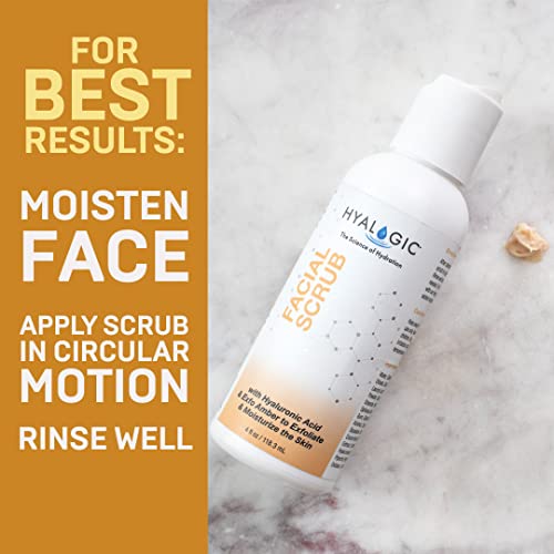 Hyalogic Spa Exfoliating Facial Scrub Cleanser with HA, Amber & Peppermint - 4.58 oz