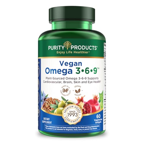 Purity Products Vegan Omega 3-6-9 Essential Fatty Acid Complex - 60 Capsules