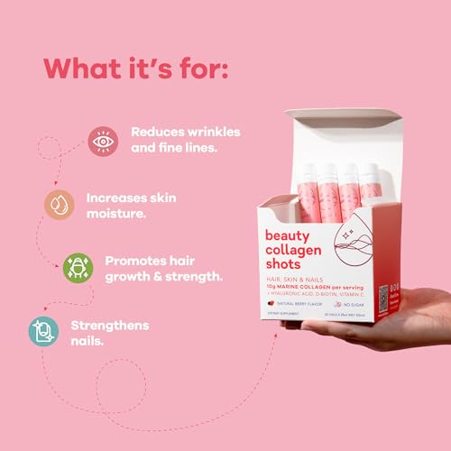 Nutrili Marine Collagen Shots (20) - Hair, Skin & Nails Formula with Biotin & HA