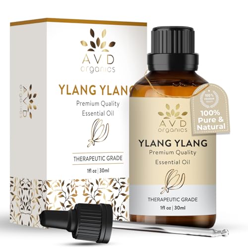 AVD Organics Ylang Ylang Essential Oil 100% Pure & Natural - 30ml for Aromatherapy, Diffuser, Skin & Hair
