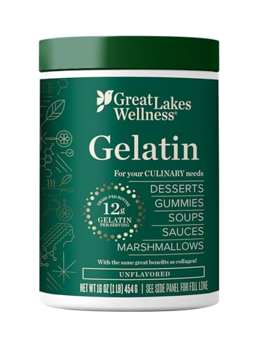 Great Lakes Wellness Beef Hide Gelatin - Unflavored Collagen Joint Care - 16 oz (454 g)