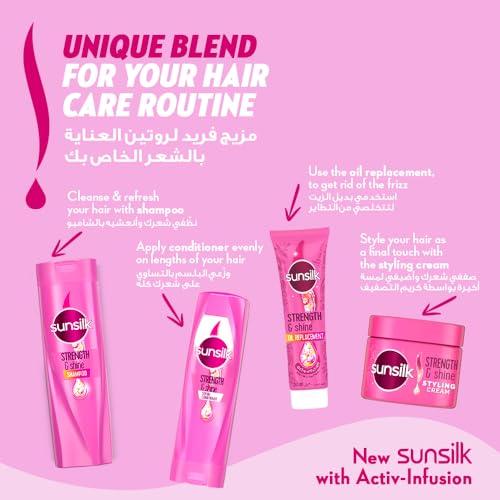 Sunsilk Strength & Shine Shampoo - Provitamin B5, Arginine & Coconut Oil for Weak & Dull Hair - 700ml
