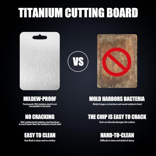 New Titanium Cutting Board – 100% Pure Double-Sided, Food-Grade, 14 x 10 Inches for Kitchen