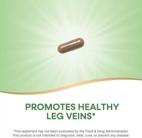 Nature's Way Standardized Horse Chestnut, Premium Extract, Promotes Healthy Leg Veins*, 250 mg per Serving, Vegan, 90 Capsules (Packaging May Vary)