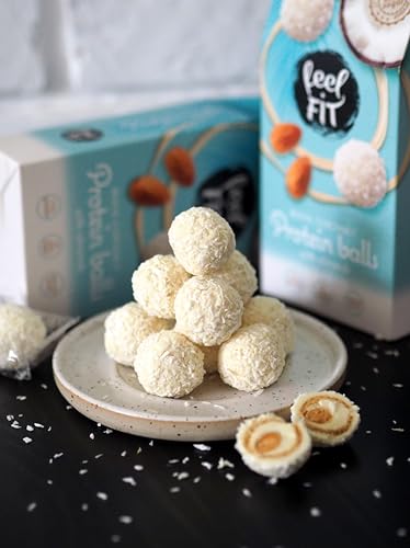 Premium Feel Fit Coconut Protein Wafer Balls with Almonds - 63g Sugar-Free Snack