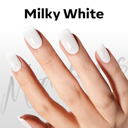 Modelones Milky White Gel Polish | Translucent Jelly Top Coat for French Finishes