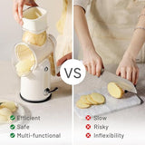 5-in-1 Manual Rotary Grater & Vegetable Slicer - Suction Base & 5 Blades