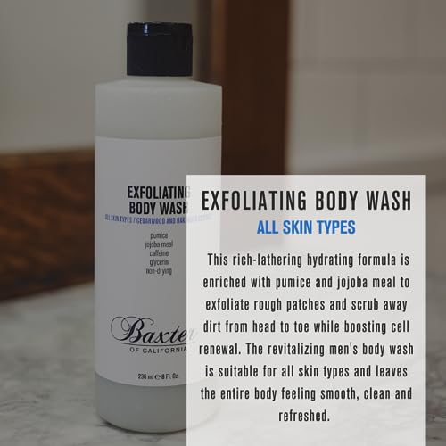 Baxter of California Exfoliating Body Wash with Pumice & Jojoba Meal - 8 Oz for Smooth Skin