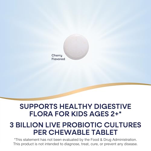 Nature's Way Primadophilus Kids Probiotic Chewables - Cherry Flavor, 3 Billion CFU, 60 Tablets