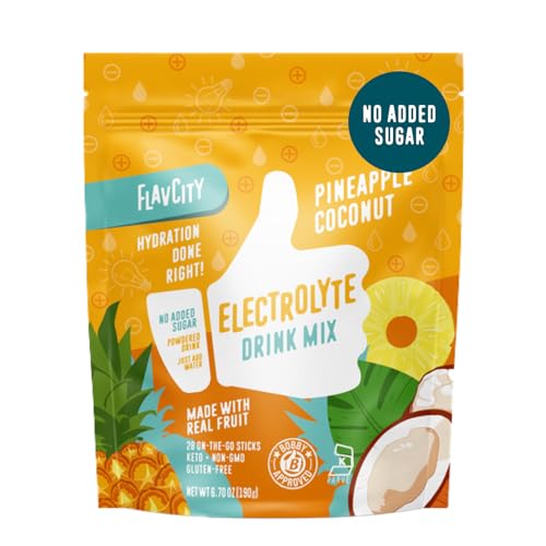 FlavCity Pineapple Coconut Electrolytes Powder - Keto & Gluten-Free Hydration