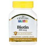21st Century Biotin 800 mcg - 110 Easy-Swallow Tablets