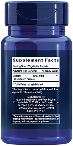 Life Extension, Lithium, 1,000 mcg, 100 Vegetarian Capsules
