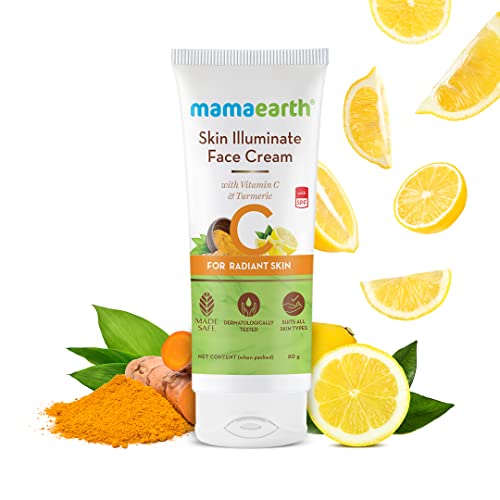 Mamaearth Skin Illuminate Face Cream (80g) - Vitamin C & Turmeric for Radiant, Brightened Skin