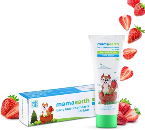 Mamaearth Berry Blast Kids Toothpaste - Fluoride & SLS Free (50g)
