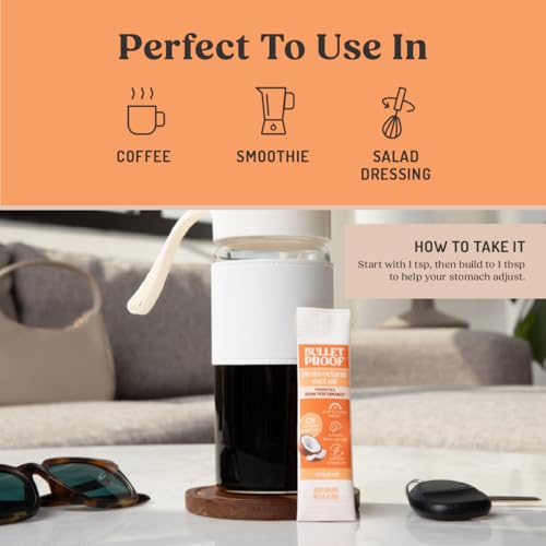 Bulletproof Brain Octane C8 MCT Oil Go Packs - 15 Count (Travel Friendly)