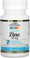 ٢١st Century Zinc ٥٠ ملغ - دعم مناعة الجسم، صحة الخلايا، ٦٠ قرص