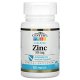 21st Century Chelated Zinc 50mg - 60 Tablets - Immune Support & Cellular Health