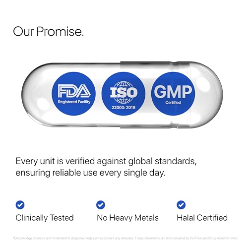 Decode Age Ca AKG Supplement - Calcium Alpha-Ketoglutarate for Cellular Energy & Bone Strength | 30 Capsules