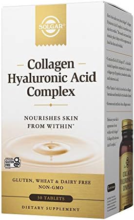 Solgar Collagen Hyaluronic Acid Complex, 30 Tablets - Hydrolyzed Collagen Type 2 - Helps with Fine Lines & Wrinkles - Boosts Skin Collagen & Elasticity - Non-GMO, Gluten & Dairy Free - 30 Servings