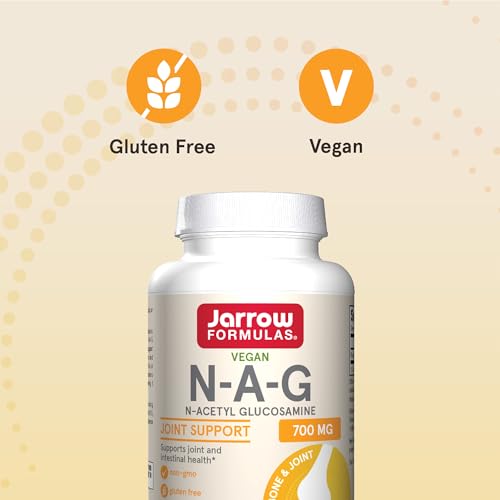 Jarrow Formulas N-Acetyl Glucosamine (NAG) - 700mg, 120 Veggie Capsules for Joint Support