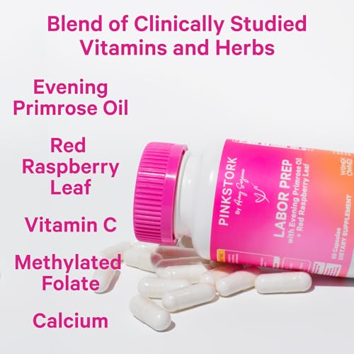 Pink Stork Labor Prep - Evening Primrose Oil & Red Raspberry Leaf Capsules (60ct)