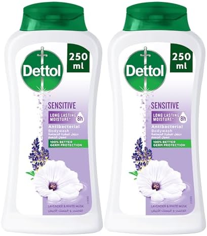 Dettol Sensitive Shower Gel & Body Wash (2 Pack) - Lavender & White Musk