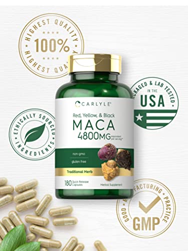 Carlyle Maca Root, 4800mg | Non-GMO, Gluten Free, 180 Capsules