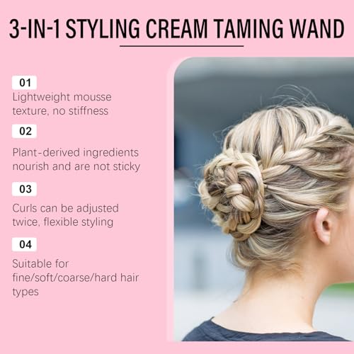 3-in-1 Styling Cream and Smoothing Stick – Lightweight Frizz Control & Shine for Edges and Flyaways