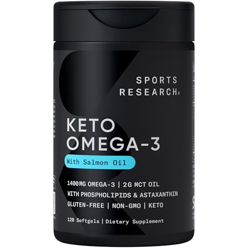 Sports Research Keto Omega-3 Salmon Oil + MCT Oil 120 Softgels