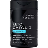 Sports Research Keto Omega-3 Salmon Oil + MCT Oil 120 Softgels