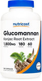 Glugga Glucomannan 1800mg Natural Fiber Supplement, Non-GMO, Gluten-Free