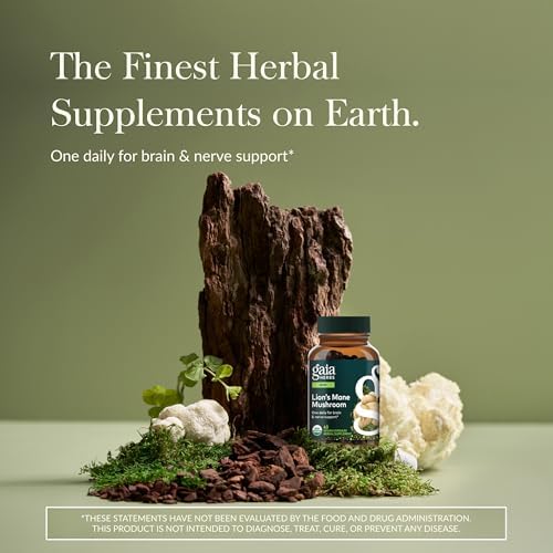 Gaia Herbs Lions Mane Mushroom Supplement (40 Capsules)
