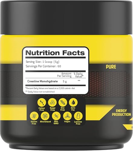 Body Builder Creatine Monohydrate - 300g Unflavored for Muscle Growth & Strength