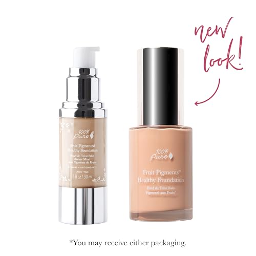 100% PURE Healthy Foundation Full Coverage Liquid Matte with Anti-Aging Benefits - Sand (Light Medium, Neutral Undertone) - 1 fl oz