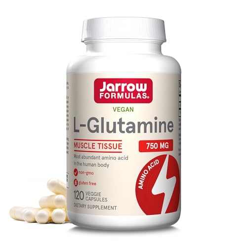 Jarrow Formulas L-Glutamine 750mg - 120 Capsules - Supports Gut & Muscle Health