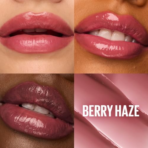 Maybelline New York Lifter Glaze Oil Balm Lipstick - Hydrating Glossy Balm with Hyaluronic Acid & Acerola Cherry Extract - Shade 007 Berry Haze