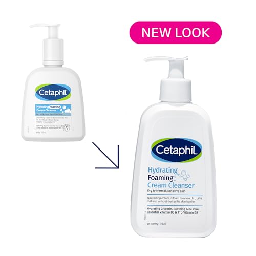 Cetaphil Hydrating Foaming Face Wash | Cream to Foam, Niacinamide & Aloe for Sensitive Skin, 236ml