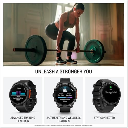 Garmin Fenix 8 47mm AMOLED Slate Gray Smartwatch with Black Band