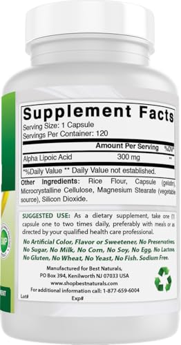 Best Naturals Alpha Lipoic Acid 300mg - 120 Capsules