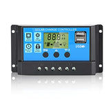 30A Solar Charge Controller with USB Ports for 12V/24V Batteries