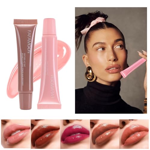 Paporich 5-Color Lip Jam Hydrating Lip Gloss Set - High-Shine Plumping Glossy Lipsticks with Glass-Like Finish